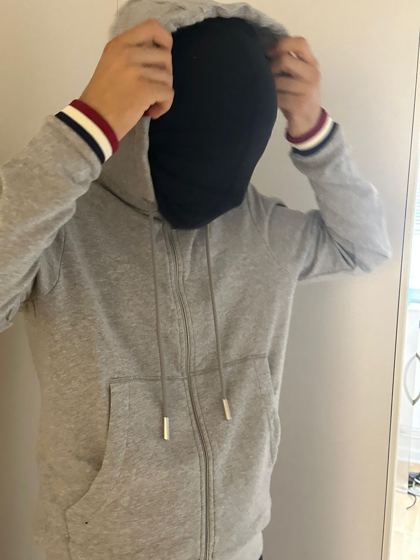 탑몽* / 몽*레어  스트립모자 코튼 집업 후드티