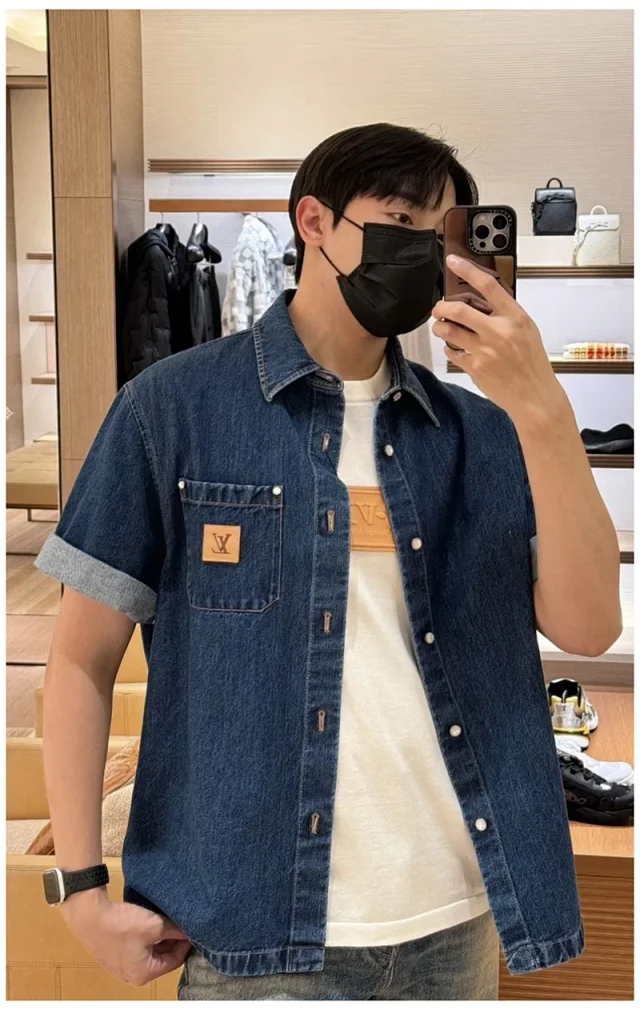 타일공장 / 루이비통 남성 데님 반팔 셔츠