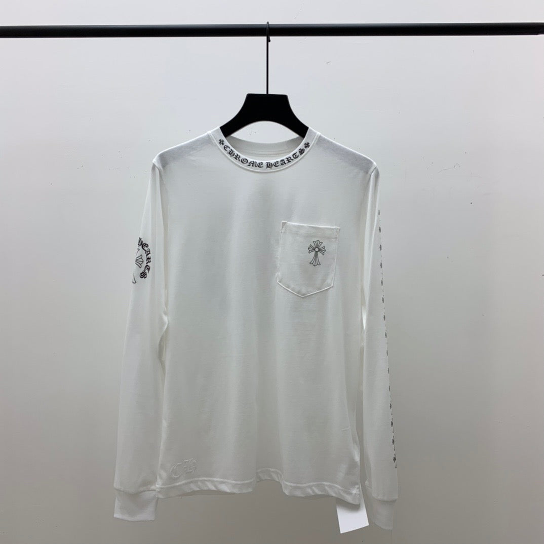 ZB / 크롬하츠 목선 산스크리트 뒷판 말발굽 십자가 긴팔티셔츠 Tee
