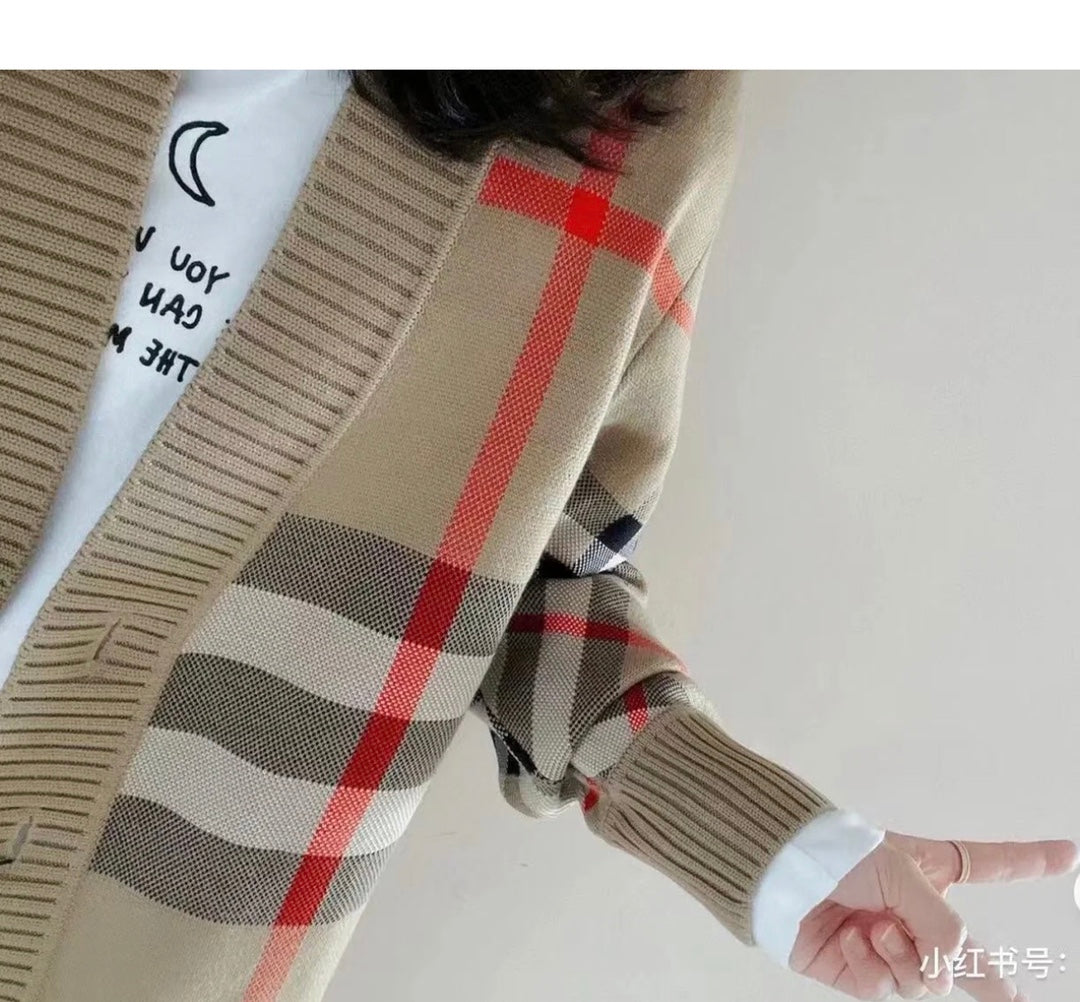 대리석 / 버버리 체크 가디건