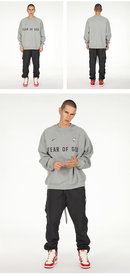 세나 / AIR FOG FEAR OF GOD 휴일 연명 미국 하이 스트리트 스포츠 느슨한 라운드 넥 스웨터