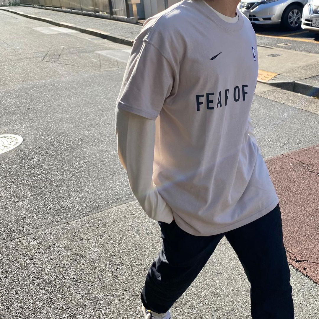 세나 / AIR FOG FEAR OF GOD 휴일 공동 하이 스트리트 스포츠 느슨한 프린트 반팔 티셔츠