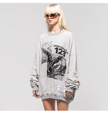 세나 /  RRR123 FOG FEAR OF GOD High Street God's imprint 프린트 워시 워터 루즈 라운드 넥 스웨터