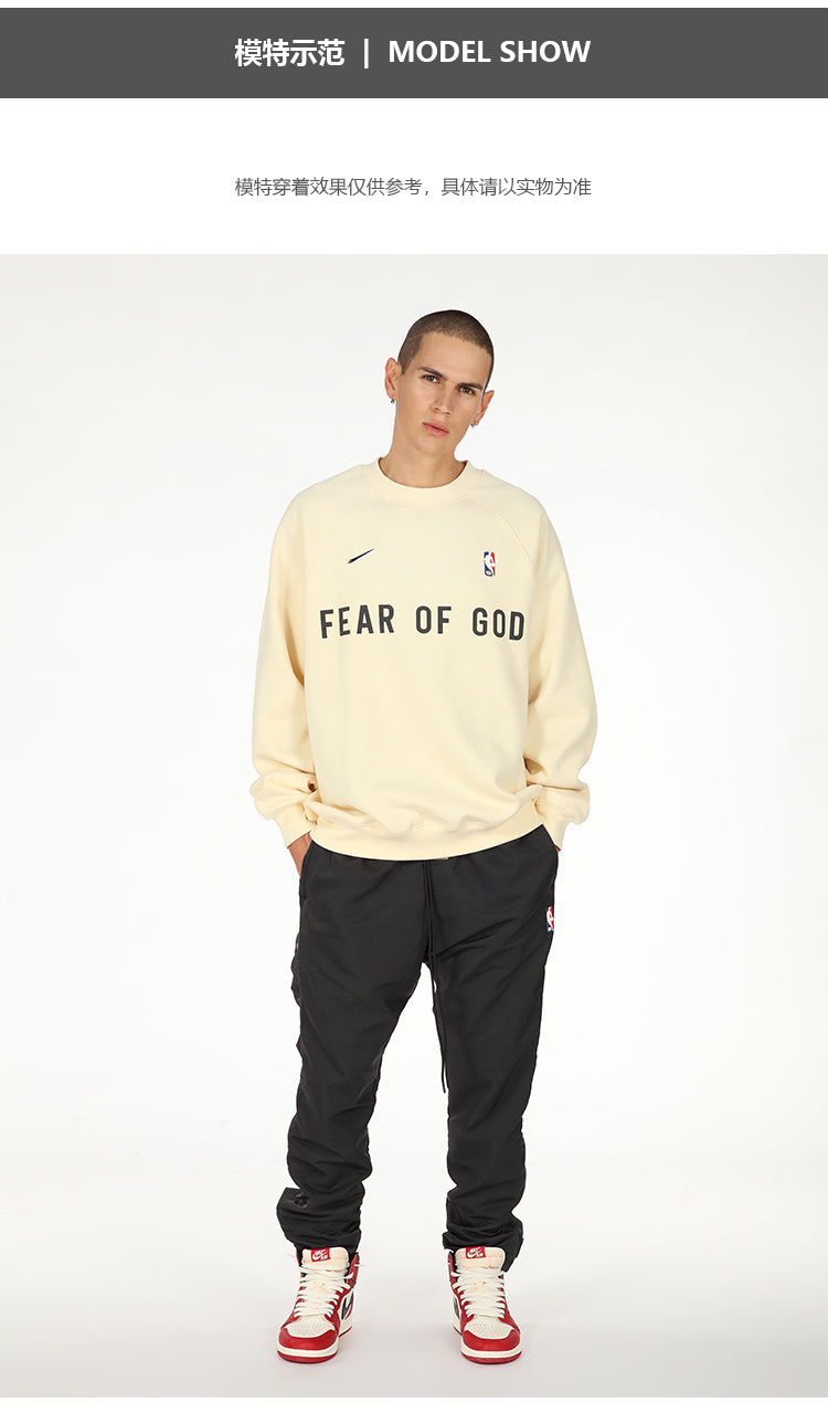 세나 / AIR FOG FEAR OF GOD 휴일 연명 미국 하이 스트리트 스포츠 느슨한 라운드 넥 스웨터