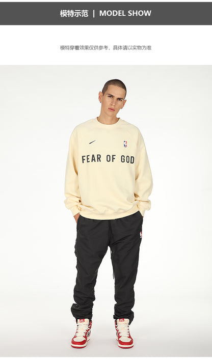 세나 / AIR FOG FEAR OF GOD 휴일 연명 미국 하이 스트리트 스포츠 느슨한 라운드 넥 스웨터