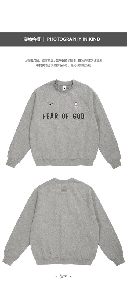 세나 / AIR FOG FEAR OF GOD 휴일 연명 미국 하이 스트리트 스포츠 느슨한 라운드 넥 스웨터