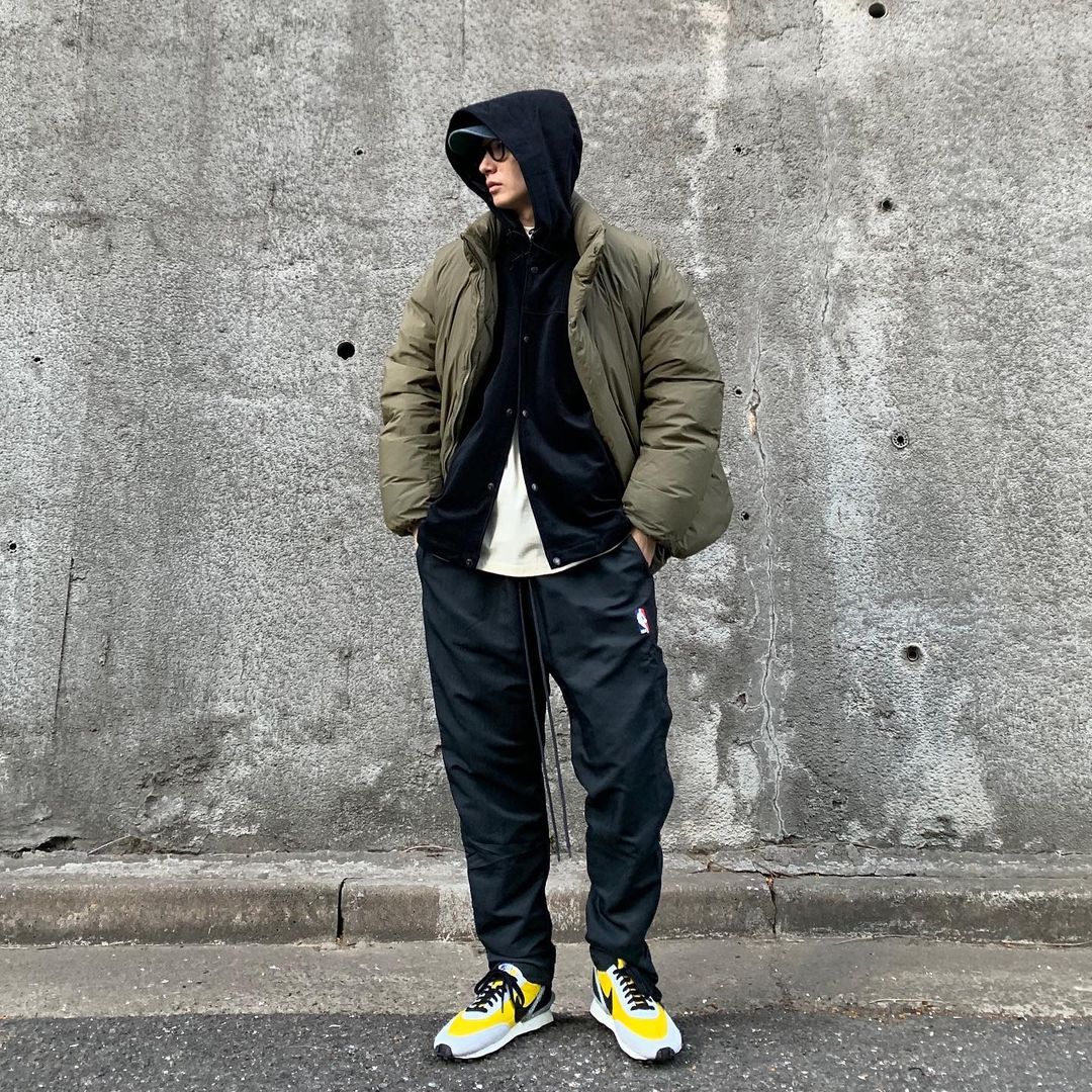 세나 / AIR FOG FEAR OF GOD 연명 하이 스트리트 홀리데이 버튼 업 바지 스포츠 나일론 바지