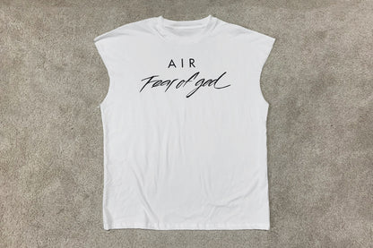 세나 / 탑 FOG AIR FEAR OF GOD 콜라보레이션 루즈핏 나시 민소매티셔츠