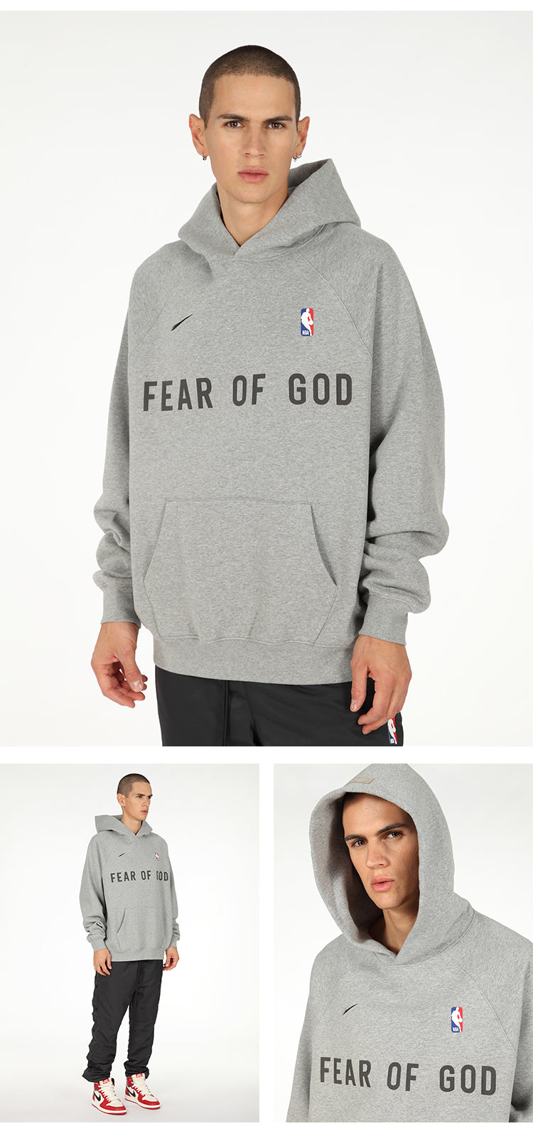 세나 /  AIR FOG FEAR OF GOD 휴일 공동 하이 스트리트 스포츠 까마귀 느슨한 후드 스웨터
