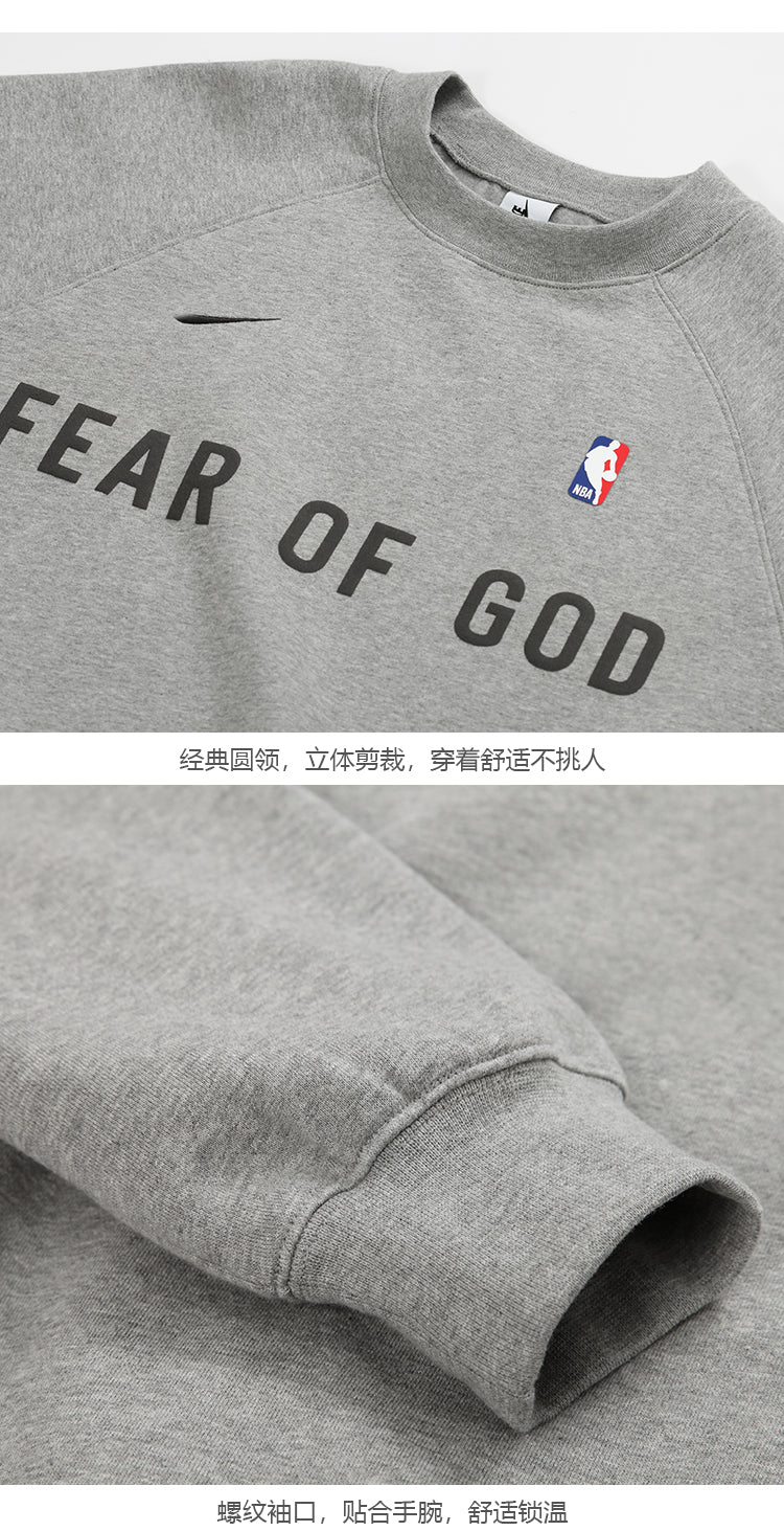 세나 / AIR FOG FEAR OF GOD 휴일 연명 미국 하이 스트리트 스포츠 느슨한 라운드 넥 스웨터