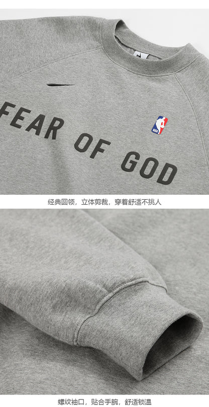 세나 / AIR FOG FEAR OF GOD 휴일 연명 미국 하이 스트리트 스포츠 느슨한 라운드 넥 스웨터