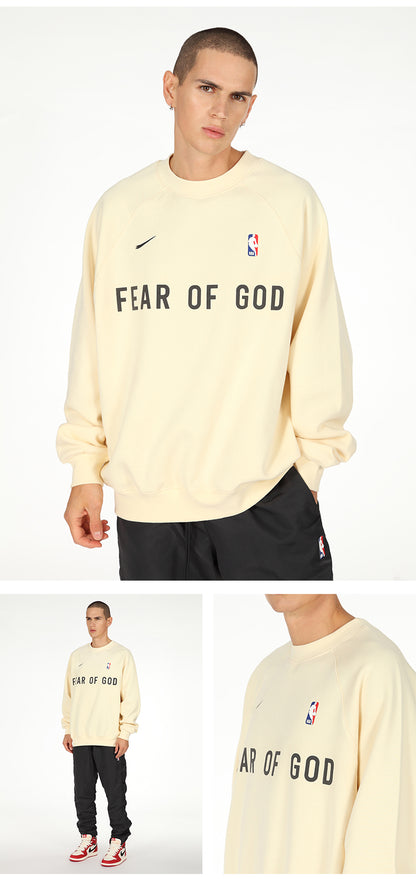 세나 / AIR FOG FEAR OF GOD 휴일 연명 미국 하이 스트리트 스포츠 느슨한 라운드 넥 스웨터