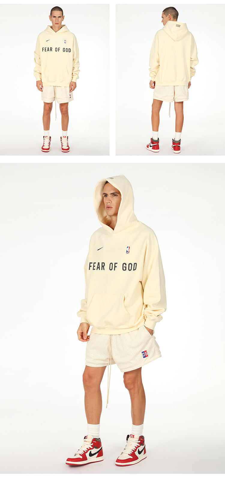세나 /  AIR FOG FEAR OF GOD 휴일 공동 하이 스트리트 스포츠 까마귀 느슨한 후드 스웨터