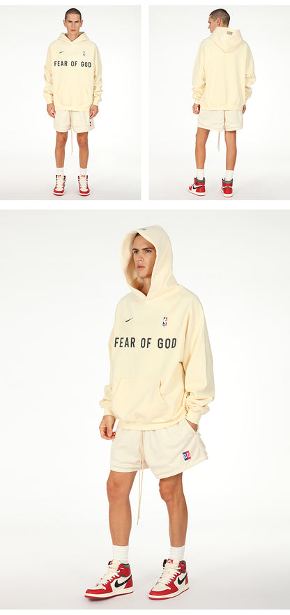 세나 /  AIR FOG FEAR OF GOD 휴일 공동 하이 스트리트 스포츠 까마귀 느슨한 후드 스웨터