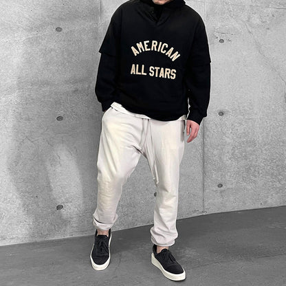 세나 /  FOG FEAR OF GOD 시즌 7 메인 라인 하이 스트리트 올스타 플로킹 프린트 헨리 칼라 반팔