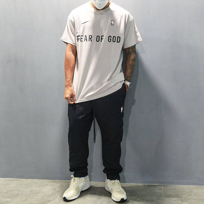 세나 / AIR FOG FEAR OF GOD 휴일 공동 하이 스트리트 스포츠 느슨한 프린트 반팔 티셔츠