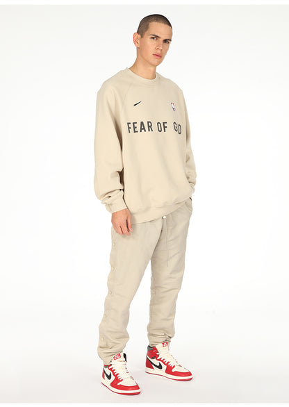 세나 / AIR FOG FEAR OF GOD 휴일 연명 미국 하이 스트리트 스포츠 느슨한 라운드 넥 스웨터