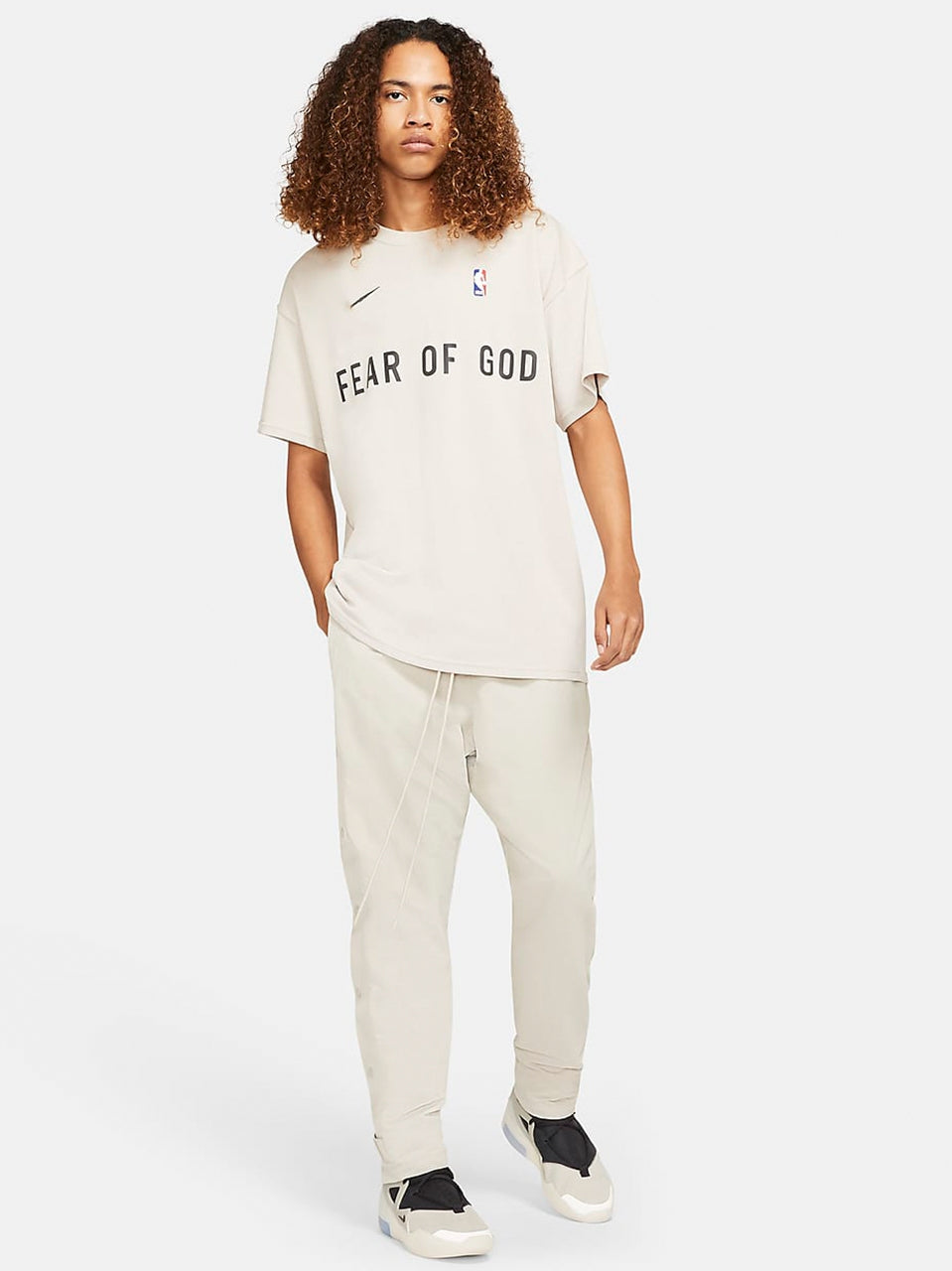 세나 / AIR FOG FEAR OF GOD 휴일 공동 하이 스트리트 스포츠 느슨한 프린트 반팔 티셔츠