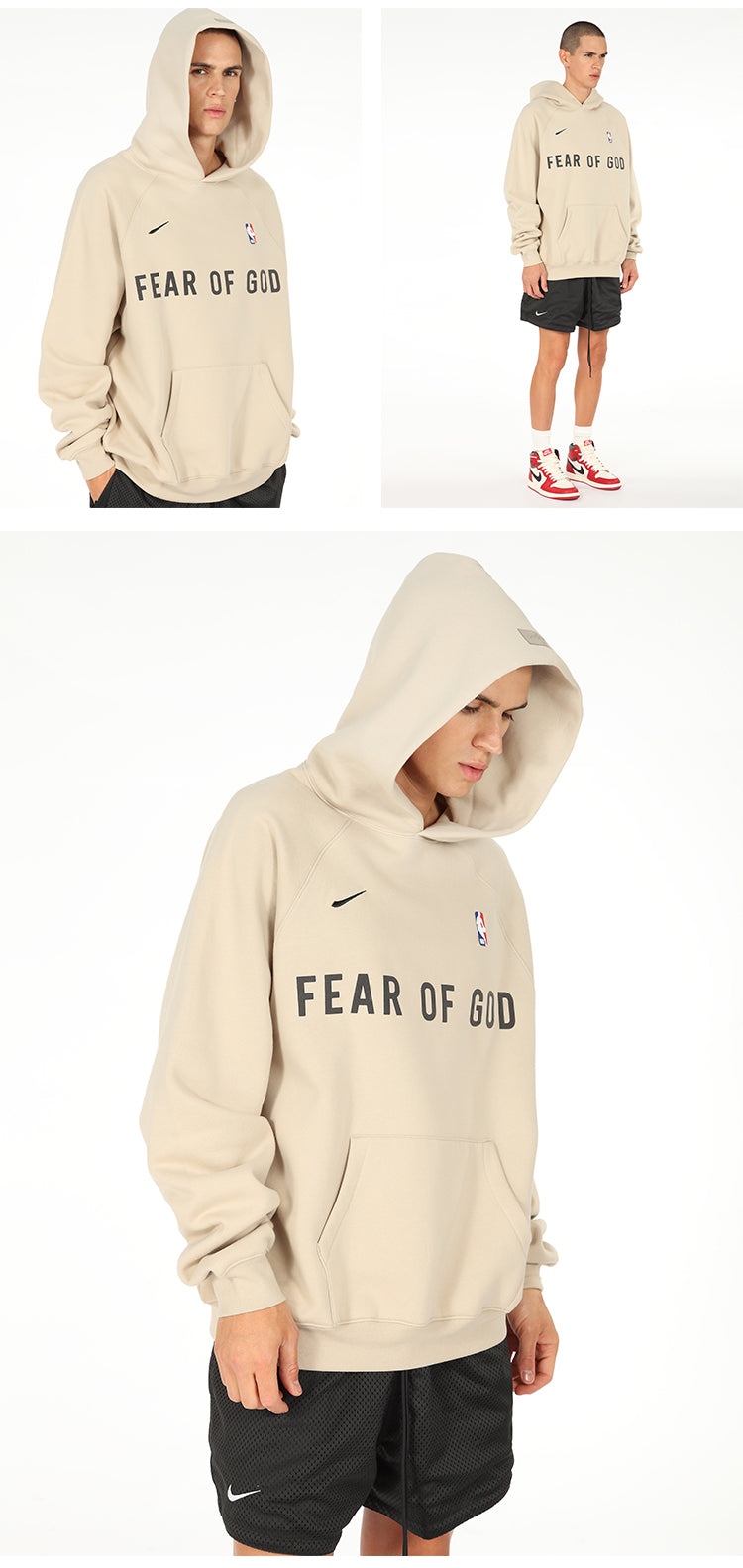 세나 /  AIR FOG FEAR OF GOD 휴일 공동 하이 스트리트 스포츠 까마귀 느슨한 후드 스웨터