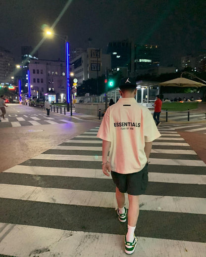 세나 / FOG ESSENTIALS 더블 라인 일곱 번째 시즌 하이 스트리트 캐주얼 느슨한 작은 뾰족한 칼라 접착 폴로 셔츠