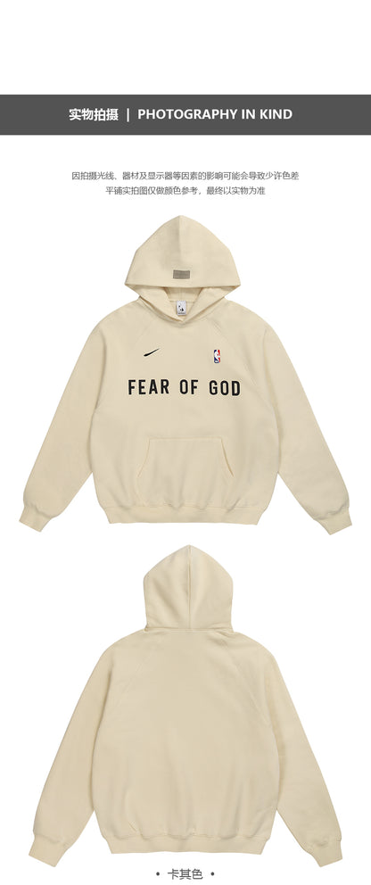 세나 /  AIR FOG FEAR OF GOD 휴일 공동 하이 스트리트 스포츠 까마귀 느슨한 후드 스웨터