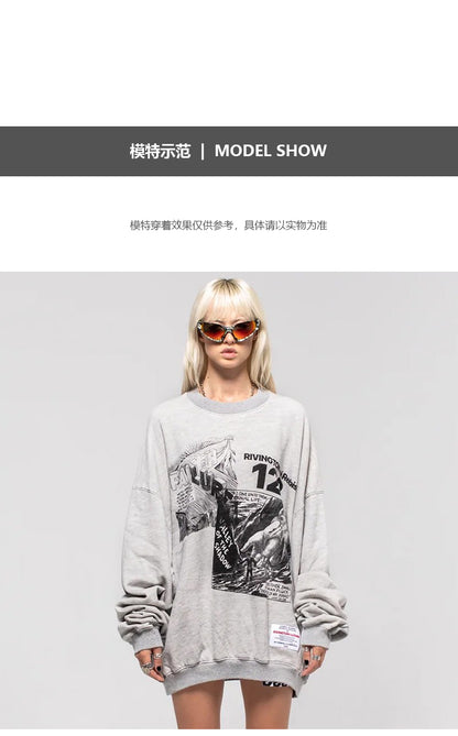 세나 /  RRR123 FOG FEAR OF GOD High Street God's imprint 프린트 워시 워터 루즈 라운드 넥 스웨터