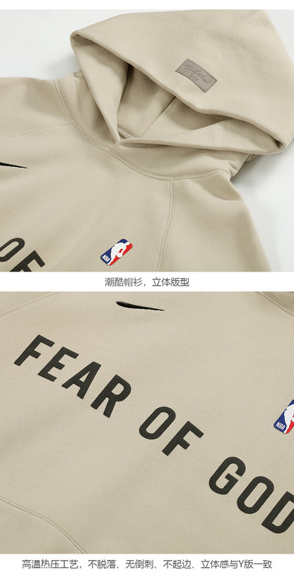 세나 /  AIR FOG FEAR OF GOD 휴일 공동 하이 스트리트 스포츠 까마귀 느슨한 후드 스웨터