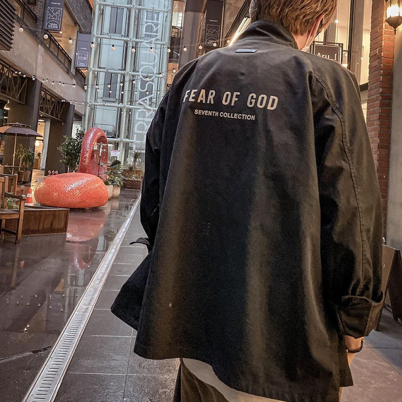 세나 /  FEAR OF GOD FOG 메인 라인 일곱 번째 시즌 하이 스트리트 스타일 올드 칼라 느슨한 나일론 재킷
