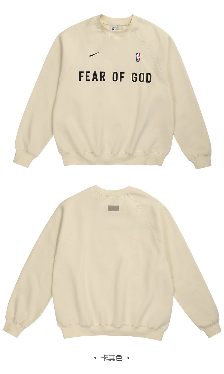 세나 / AIR FOG FEAR OF GOD 휴일 연명 미국 하이 스트리트 스포츠 느슨한 라운드 넥 스웨터