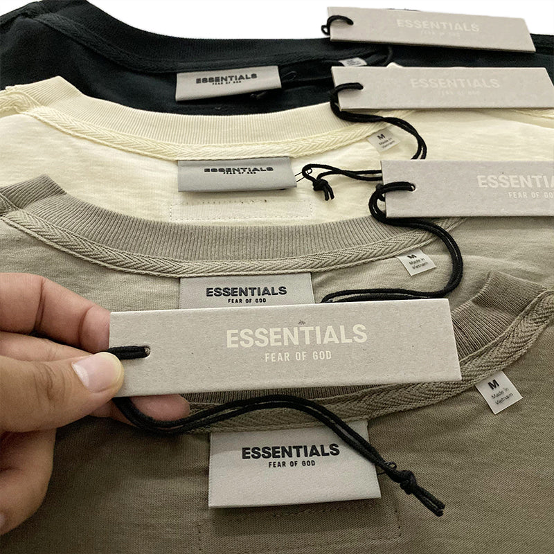 세나 /  FOG ESSENTIALS 더블 라인 일곱 번째 시즌 하이 스트리트 루즈 타이드 브랜드 백 접착 반팔 티셔츠