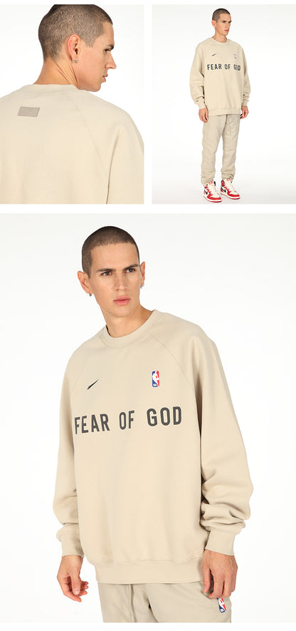 세나 / AIR FOG FEAR OF GOD 휴일 연명 미국 하이 스트리트 스포츠 느슨한 라운드 넥 스웨터