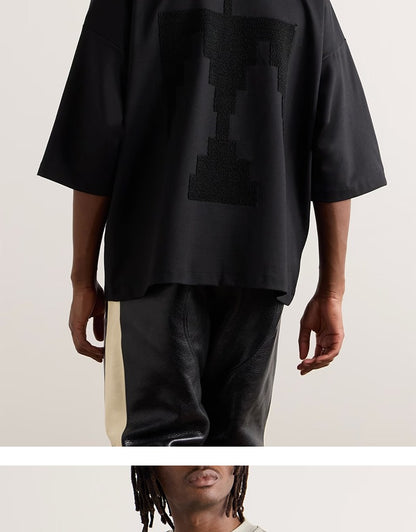 세나 /  FEAR OF GOD FOG 시즌 8 메인 라인 하이 스트리트 캐주얼 루즈핏 인디고 이글 자수 반팔