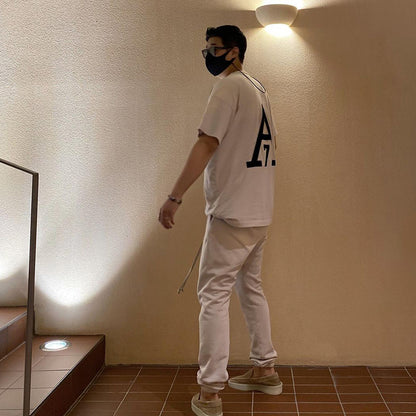 세나 /  FOG FEAR OF GOD 시즌 7 메인 라인 하이 스트리트 올스타 플로킹 프린트 헨리 칼라 반팔