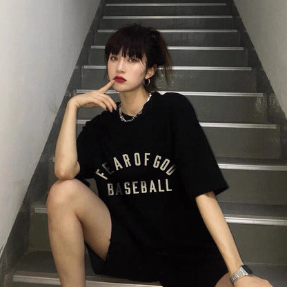 세나 / FOG FEAR OF GOD 일곱 번째 시즌 메인 라인 하이 스트리트 루즈 야구 몰려 들고 프린트 반팔 티셔츠