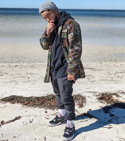 세나 / FOG ESSENTIALS FEAR OF GOD 더블 라인 하이 스트리트 3M 반사 드로스트링 나일론 바지