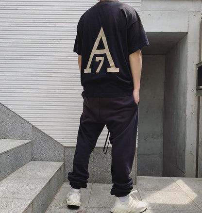 세나 /  FOG FEAR OF GOD 시즌 7 메인 라인 하이 스트리트 올스타 플로킹 프린트 헨리 칼라 반팔