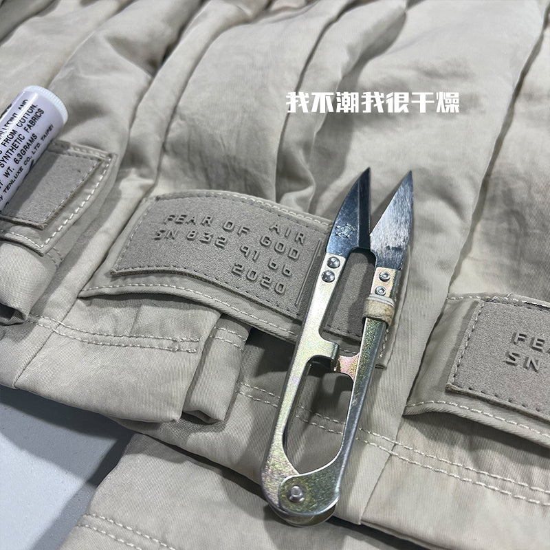 세나 / AIR FOG FEAR OF GOD 연명 하이 스트리트 홀리데이 버튼 업 바지 스포츠 나일론 바지