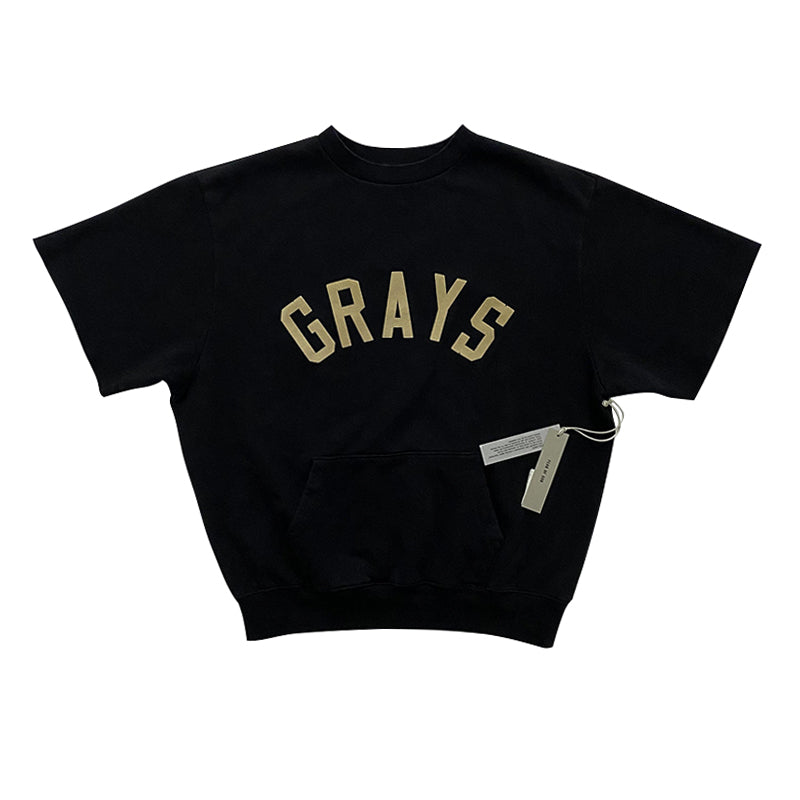 세나 / 아니다 FOG FEAR OF GOD 7C 7기 메인 라인 하이 스트리트 GRAYS 플로킹 프린트 반소매 스웨터