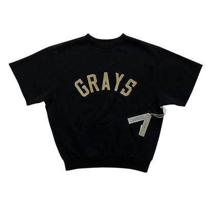 세나 / 아니다 FOG FEAR OF GOD 7C 7기 메인 라인 하이 스트리트 GRAYS 플로킹 프린트 반소매 스웨터