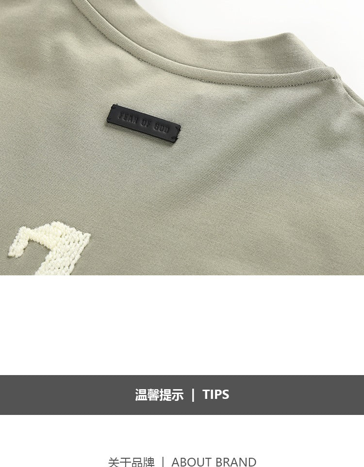 세나 /  FEAR OF GOD FOG 시즌 8 메인 라인 하이 스트리트 캐주얼 루즈핏 인디고 이글 자수 반팔