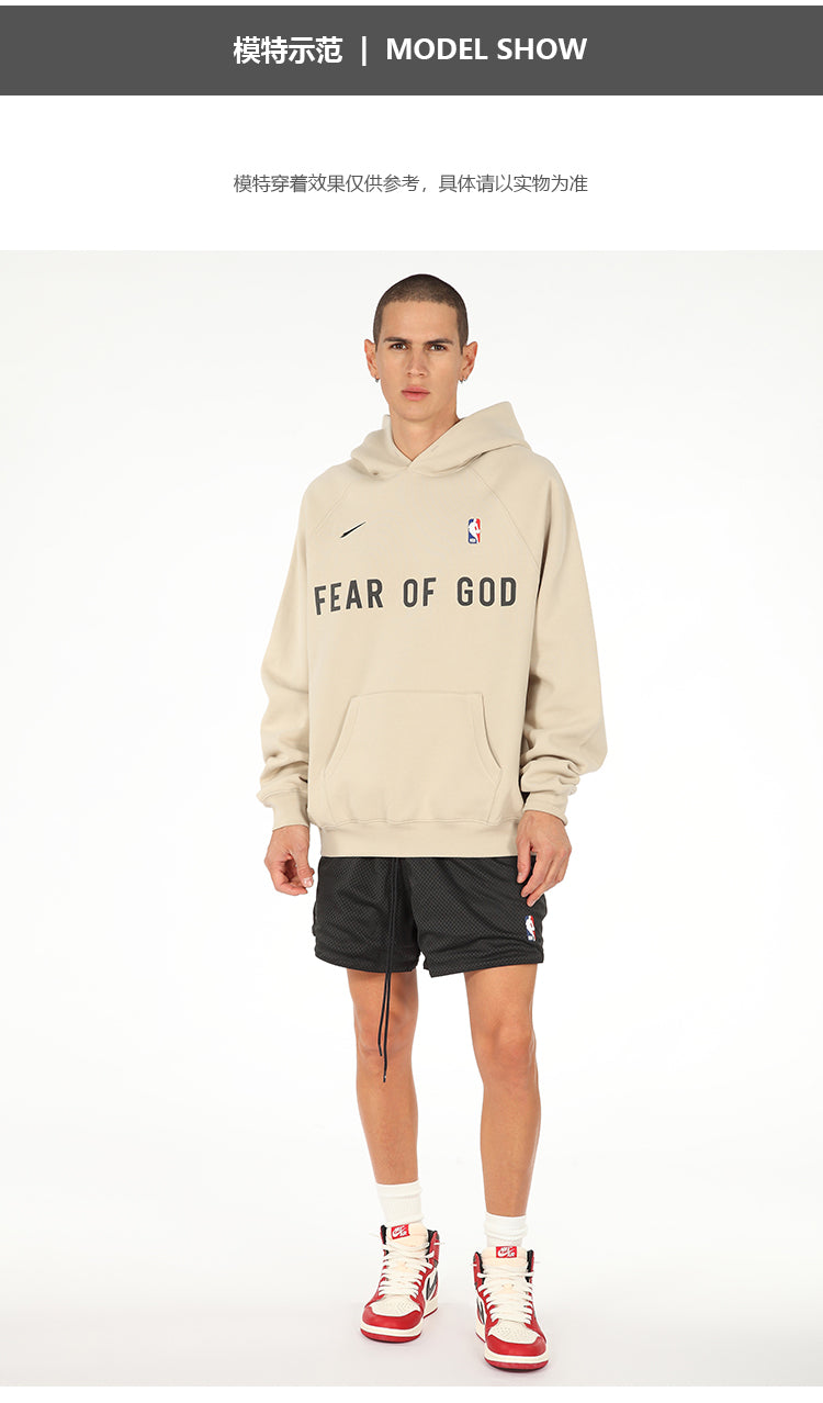 세나 /  AIR FOG FEAR OF GOD 휴일 공동 하이 스트리트 스포츠 까마귀 느슨한 후드 스웨터