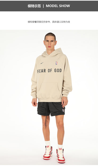 세나 /  AIR FOG FEAR OF GOD 휴일 공동 하이 스트리트 스포츠 까마귀 느슨한 후드 스웨터