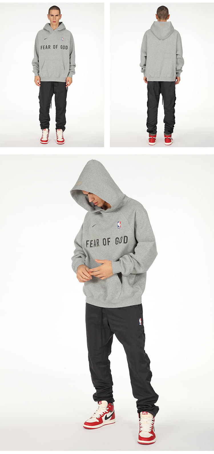 세나 /  AIR FOG FEAR OF GOD 휴일 공동 하이 스트리트 스포츠 까마귀 느슨한 후드 스웨터