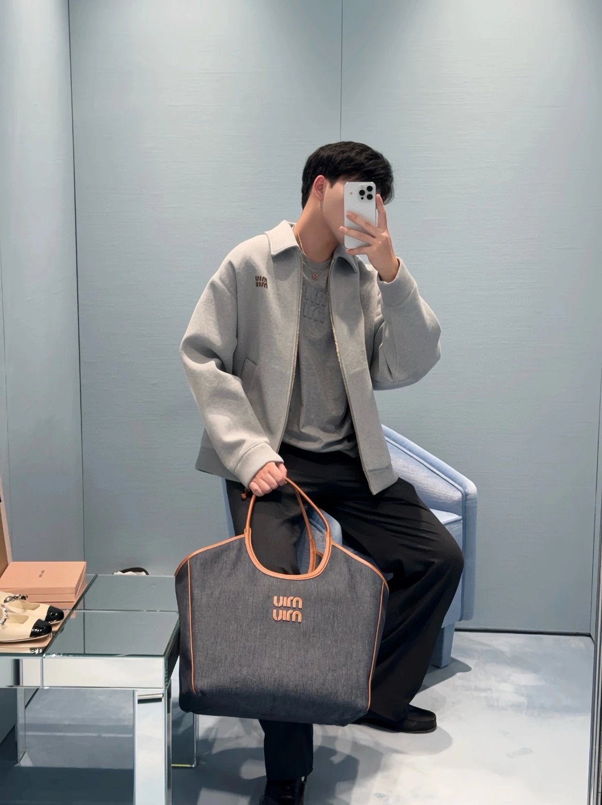 gw/미우미우 남성 두꺼운 니트 재킷