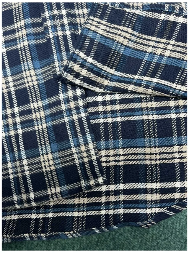 타일공장 / 셀린느 여성 체크 긴팔 셔츠 네이비