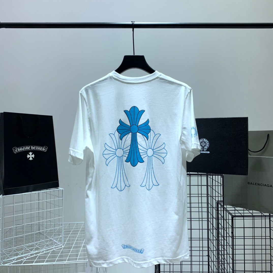 ZB / 크롬하츠 오리지널 아이스블루 십자가 팔티셔츠 Tee