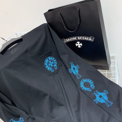ZB / 크롬하츠 오리지널 아이스블루 십자가 긴팔티셔츠 Tee