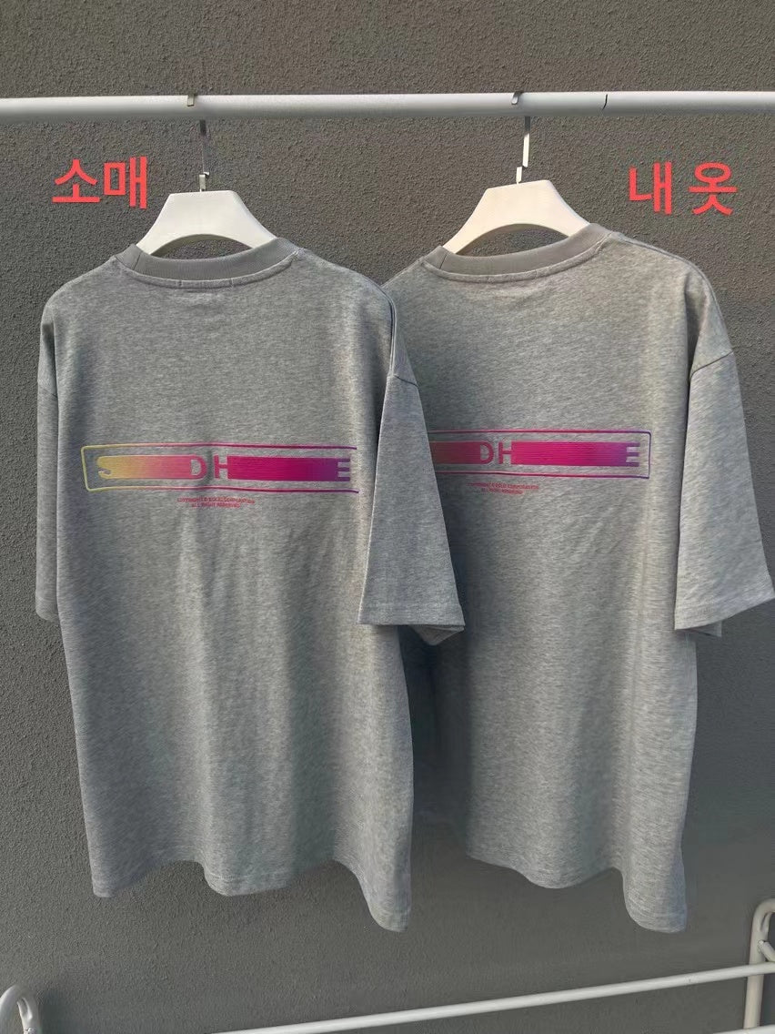 탑솔리드옴므 / 솔리드옴므 루즈핏 자수 라운드 프린트 티셔츠