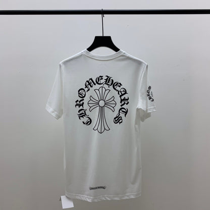 ZB / 크롬하츠 넥레터링 말발굽 십자가 반팔티셔츠 Tee