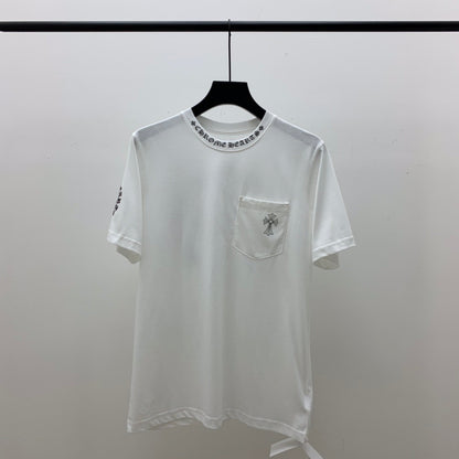 ZB / 크롬하츠 넥레터링 말발굽 십자가 반팔티셔츠 Tee